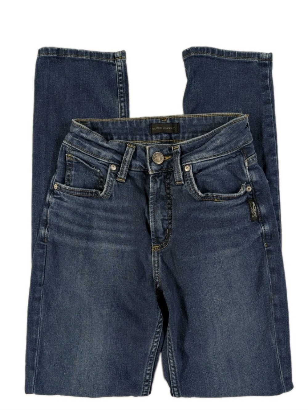 Silver Jeans Co Avery Straight Womens Size W25/L31 Dark Wash Stretch Denim